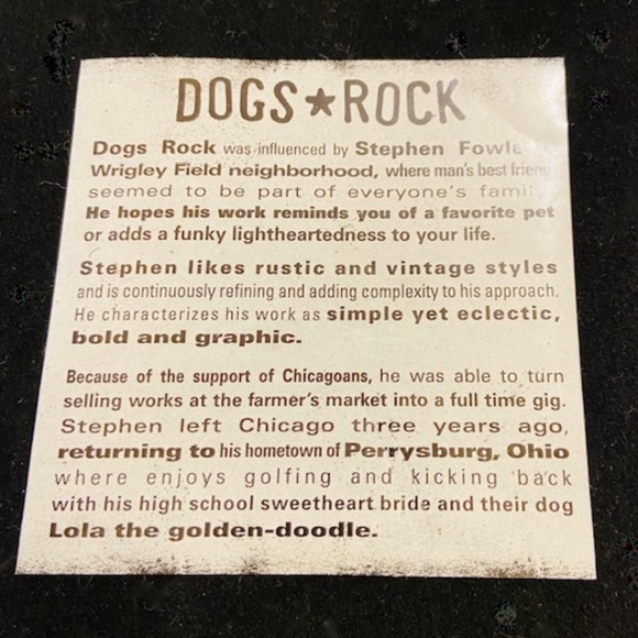 J14-Distressed Demdaco Dogs Rock Golden Retriever Dog Burlap Wall Art - Picture 8 of 8